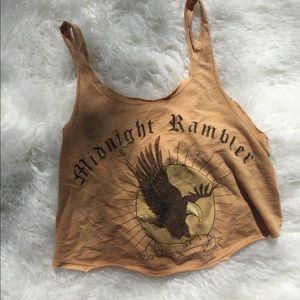 Forever 21 eagle crop tie shirt